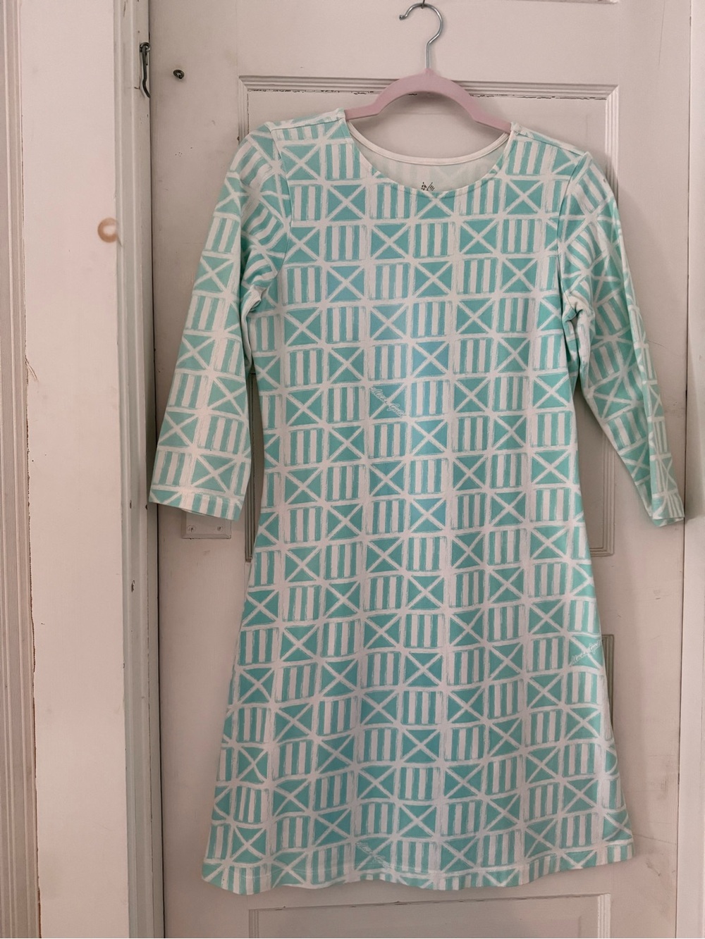 MAHI GOLD Mint and White Striped Dress